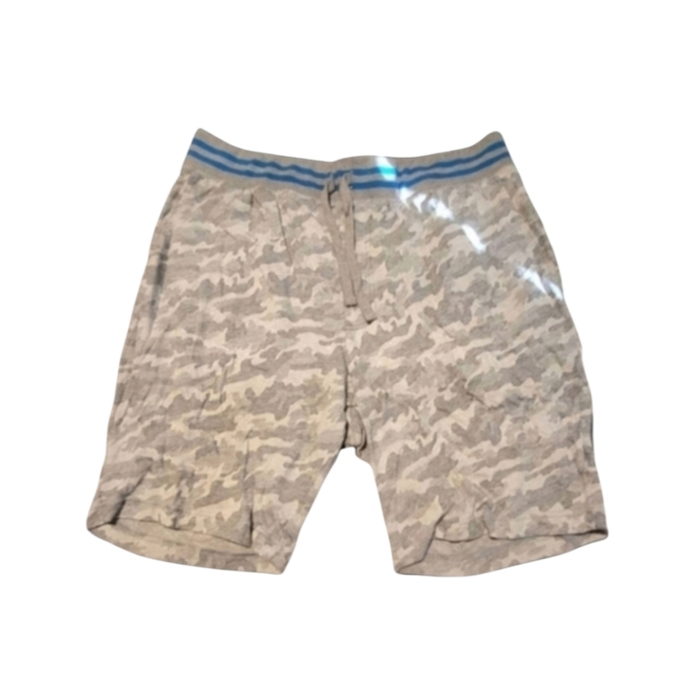 Michael Kors Camouflage Gray and White Shorts with Blue Brand Logo Size Large